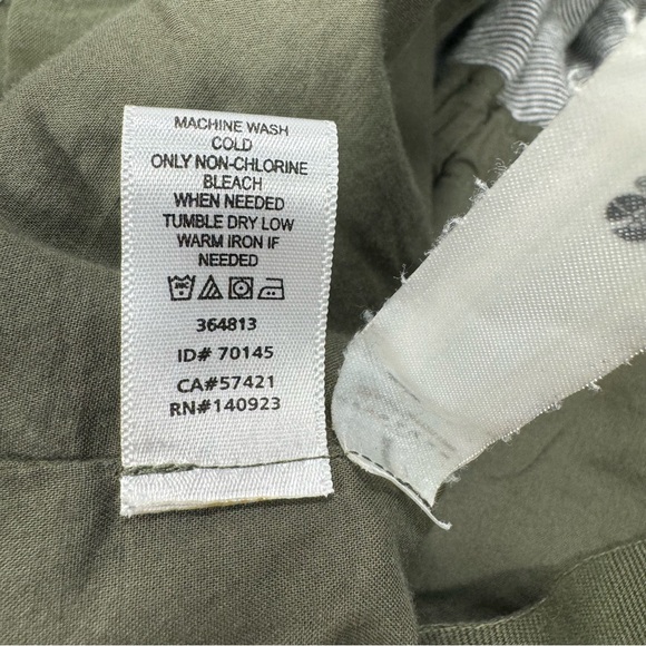 Loft Women's Drawstring Utility Jacket Size Small Petite SP Green Army Roll - Picture 8 of 8